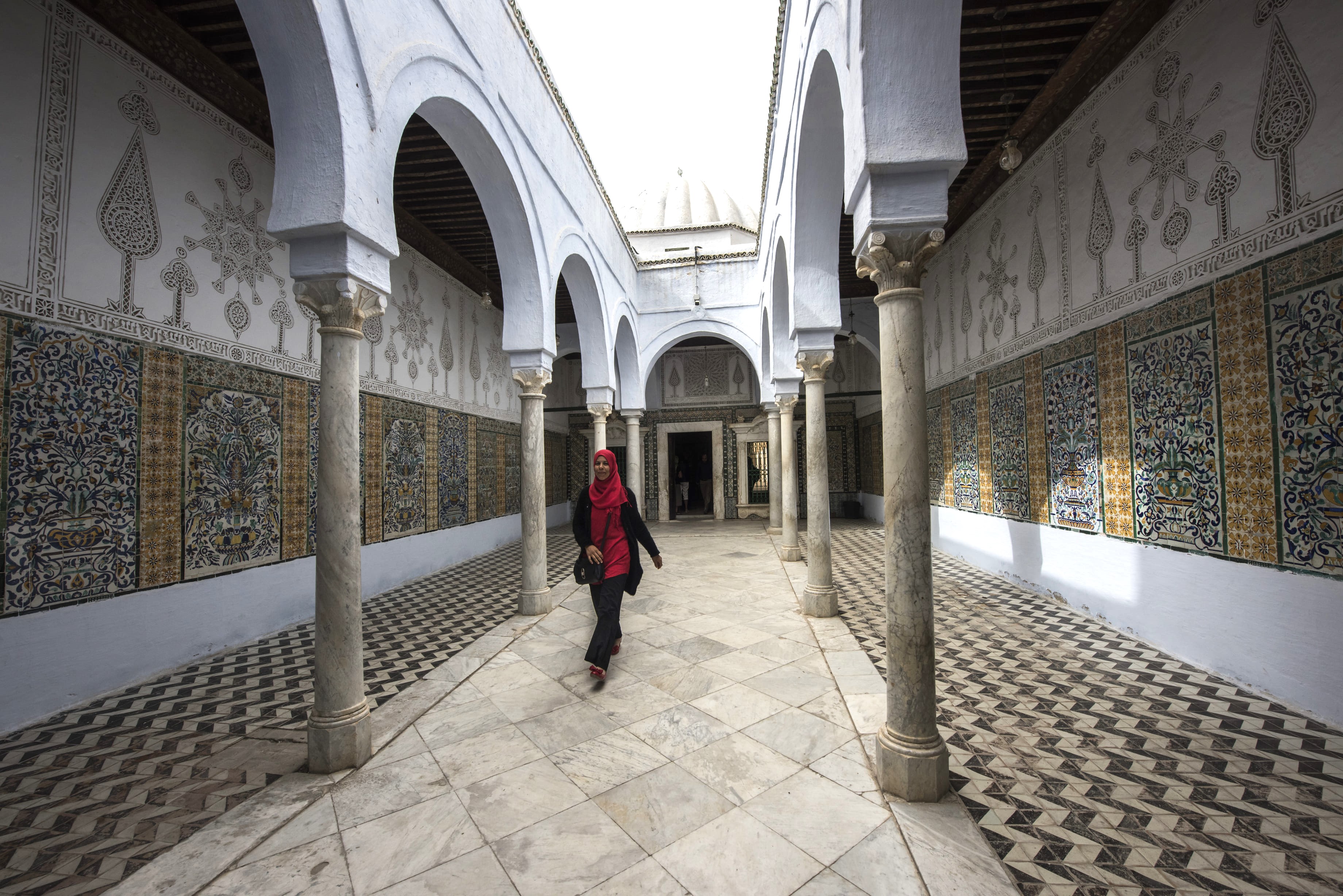 Sidi Sahib, også kaldet Barberens Moské, i Kairouan er flot udsmykket Foto Karin Reif