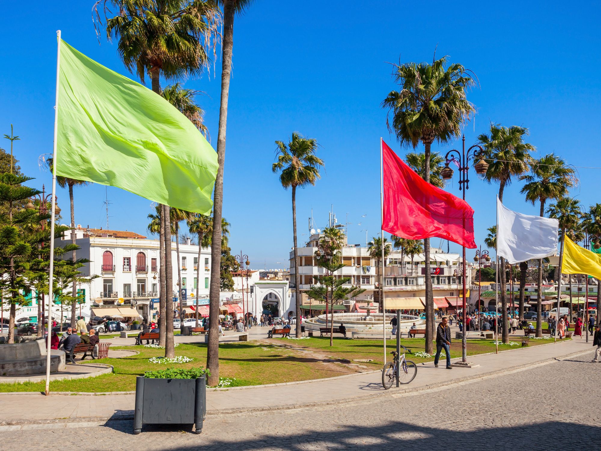 Grand Socco er et livligt samlingspunkt i Tanger. Foto Viktors Farmor