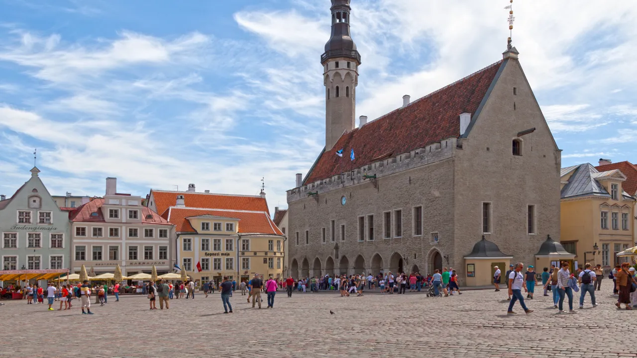 Tallinns hyggelige rådhusplads. Foto Viktors Farmor