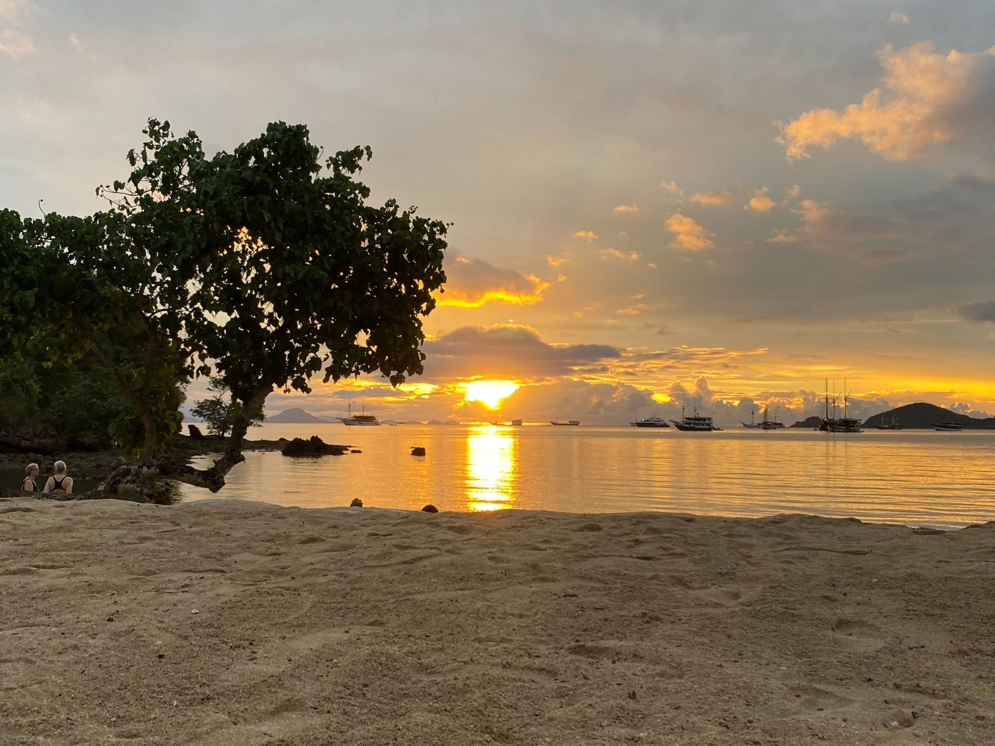 Fra vores hotel i Labuan Bajo kan vi nyde poolen, stranden og de fortryllende solnedgange. Foto Michael Høeg Andersen