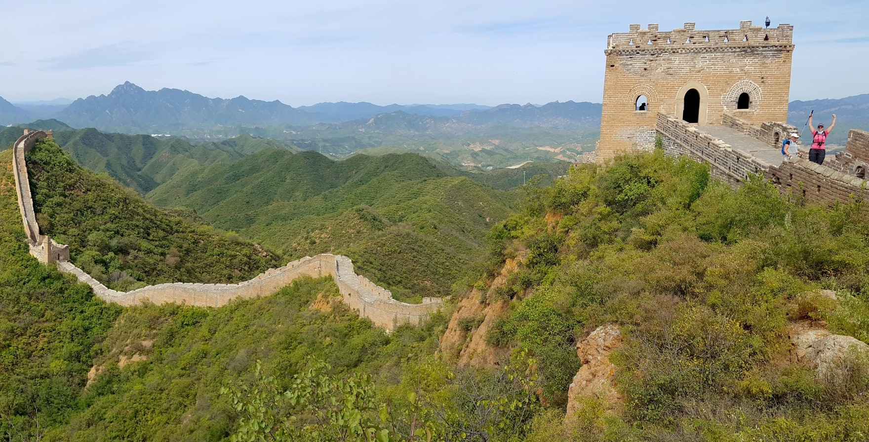 Panoramudsigt fra den kinesiske mur ved Jinshanling. Foto Hanne Christensen