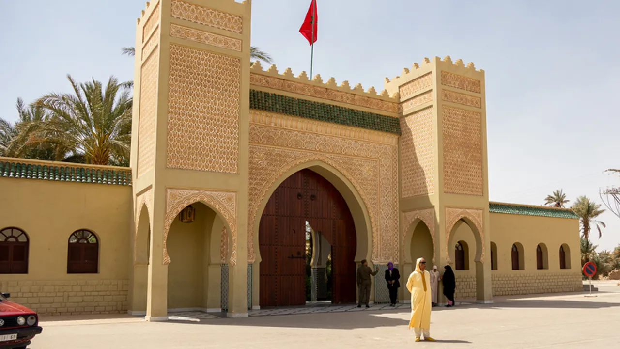 Moulay Ali Cherifs mausoleum i Erfoud med smukke buer og mosaikdetaljer. Foto Verner Rud