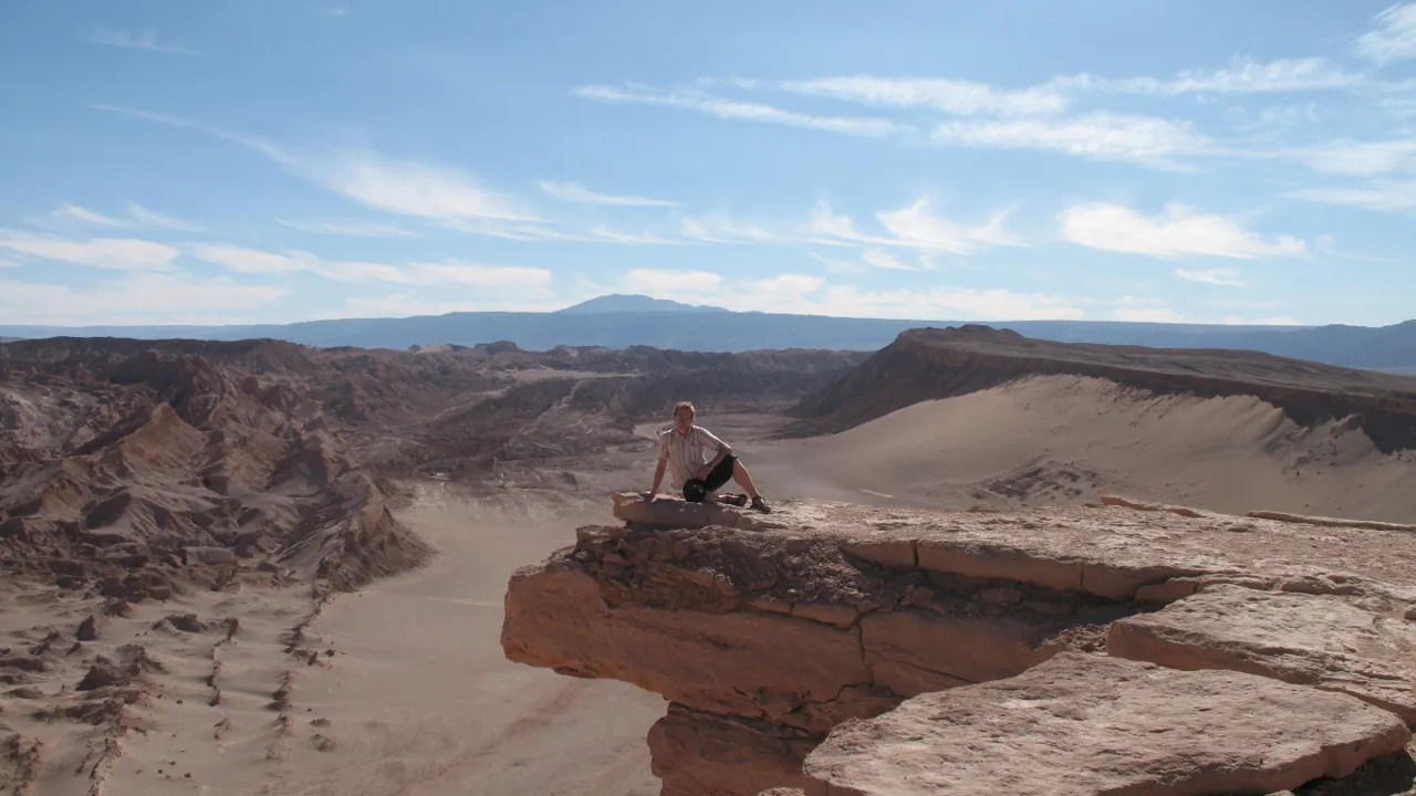 Vi får et formidabelt vue over det særegne landskab i Atacama. Foto Kirsten Gynther Holm