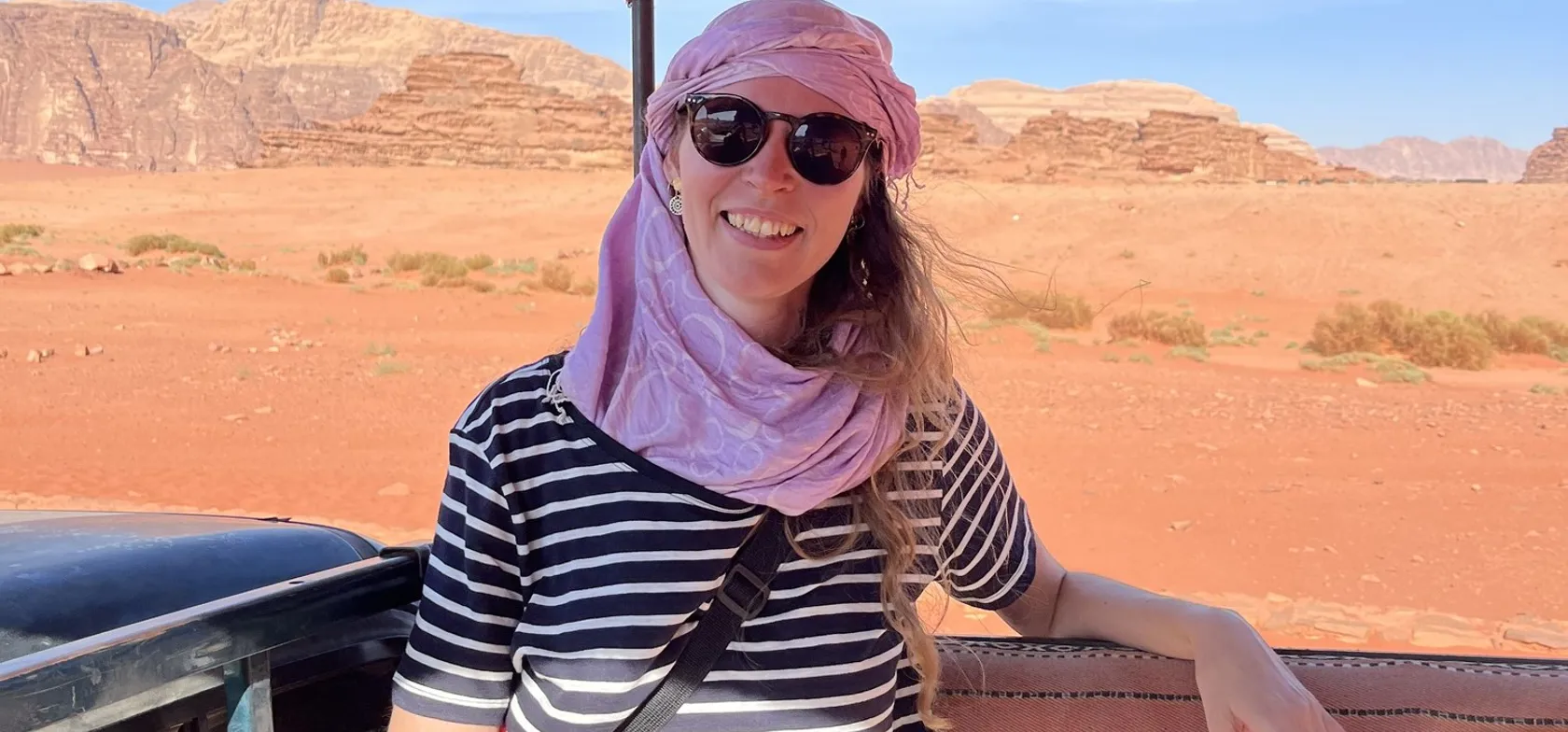 Josefine fra marketing-afdelingen på en rejse i Jordan. Foto Josefine Aude Raas