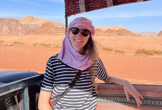 Josefine fra marketing-afdelingen på en rejse i Jordan. Foto Josefine Aude Raas