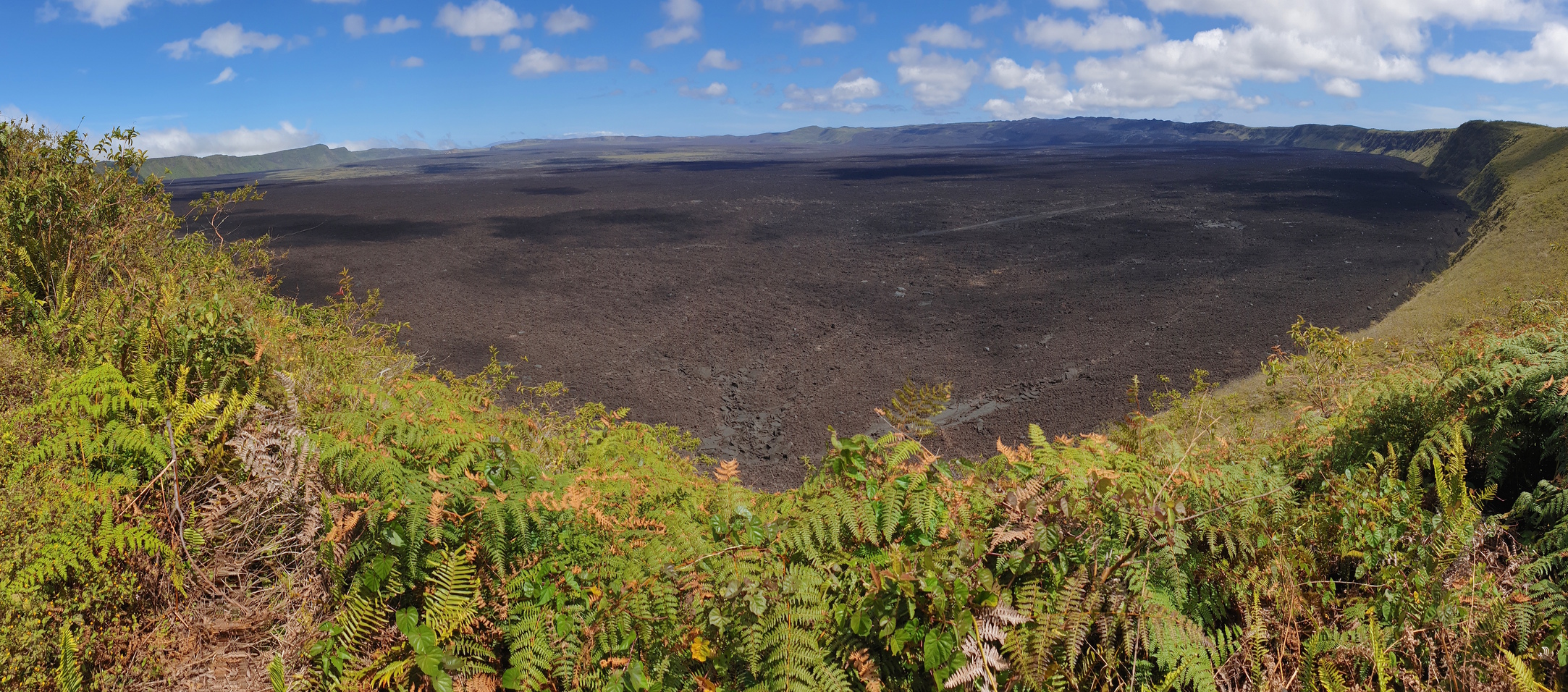 Sierra Negra vulkanen på Isabela Island, har en diameter på 9,5 km. Foto Hanne Christensen