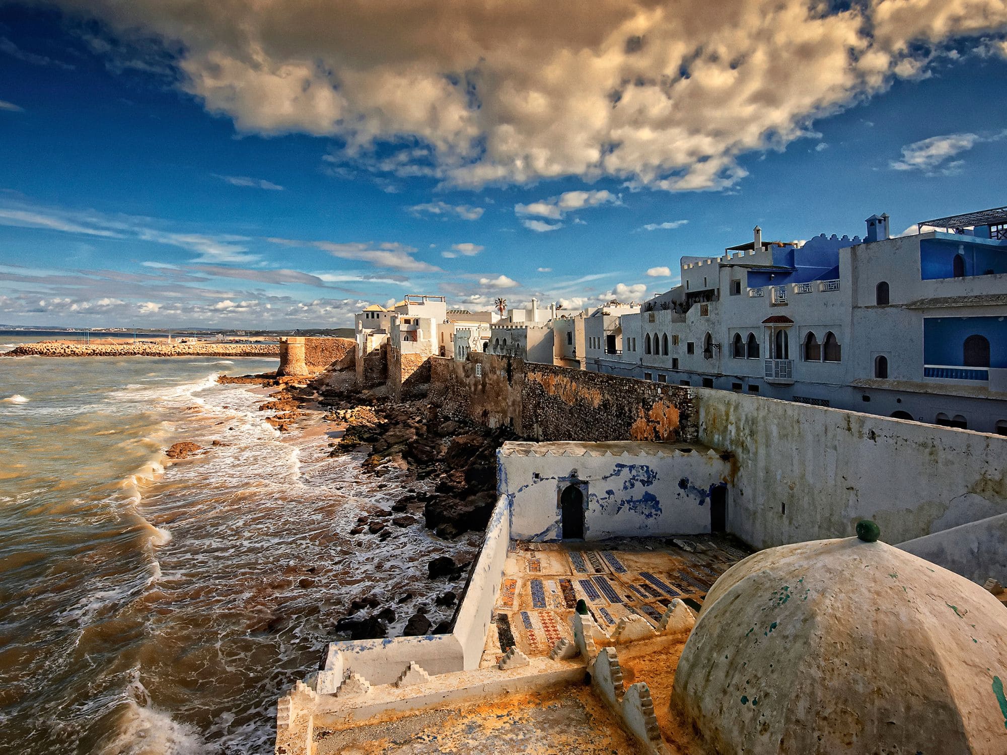 Hvor Asilah og Atlanterhavet mødes. Foto Viktors Farmor