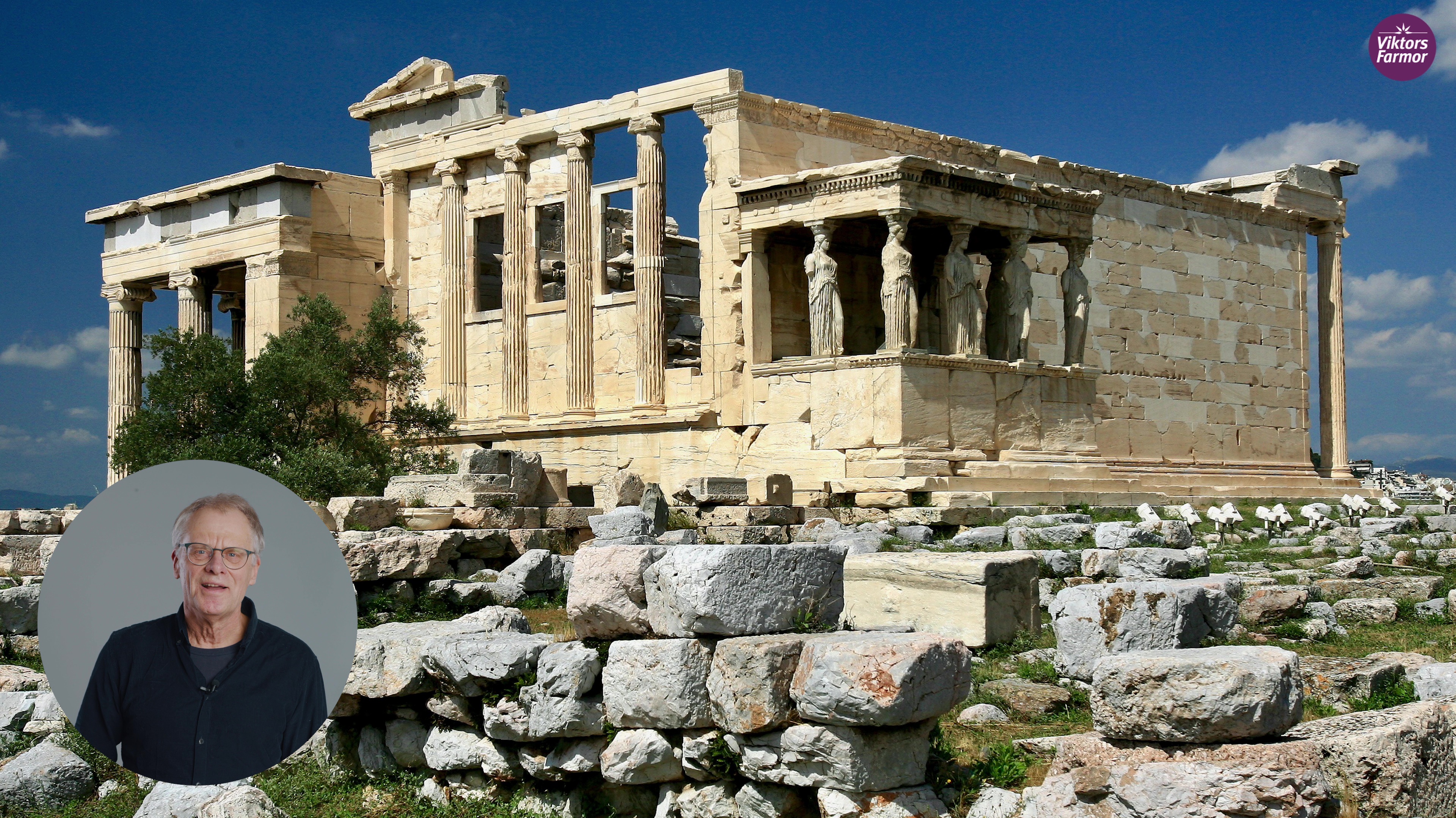 Rejseleder Henrik fortæller om Grækenland i et webinar 