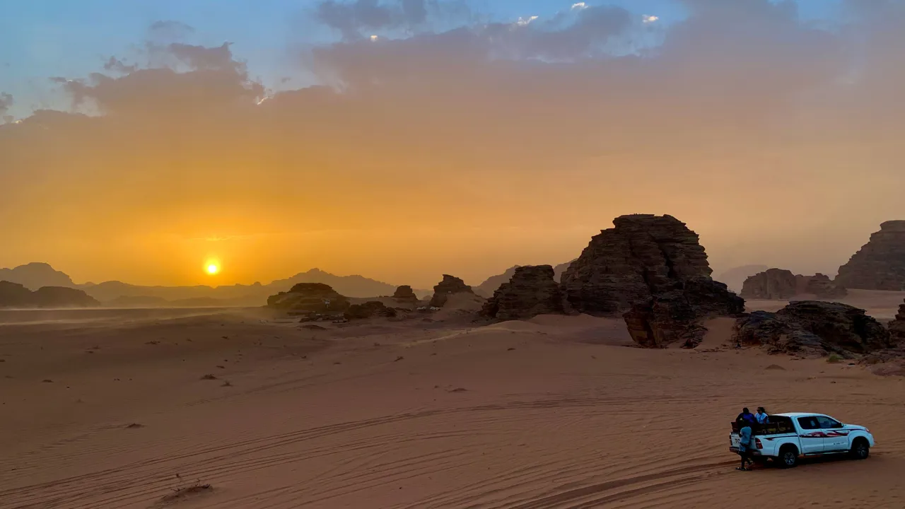 Solnedgang over Wadi Rum. Foto af Anders Stoustrup