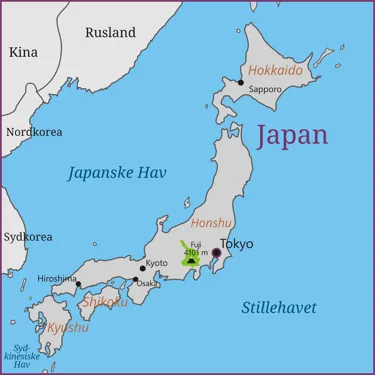 Kort over Japan
