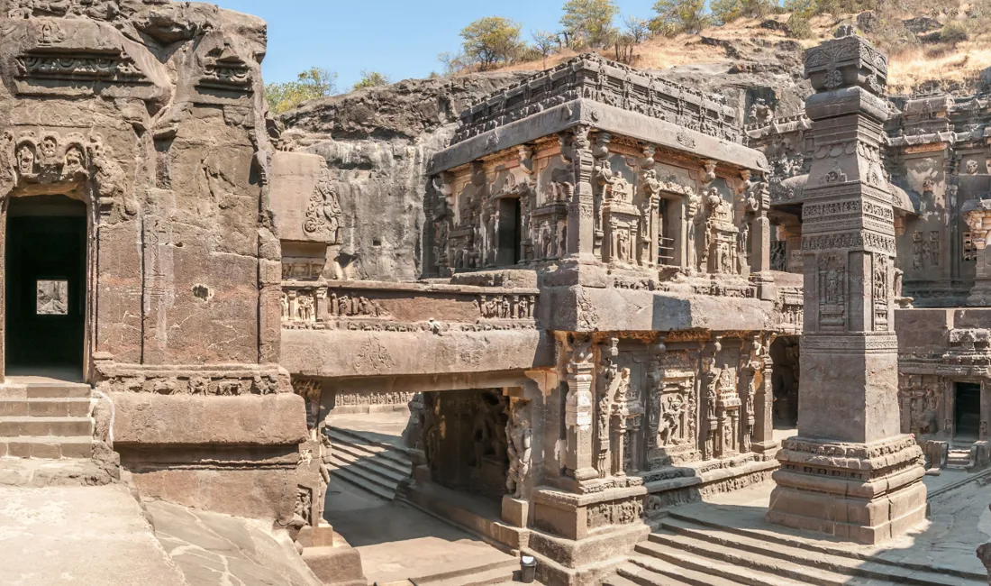 Kailasanatha Templet og Ellora hulerne nær Aurangabad.