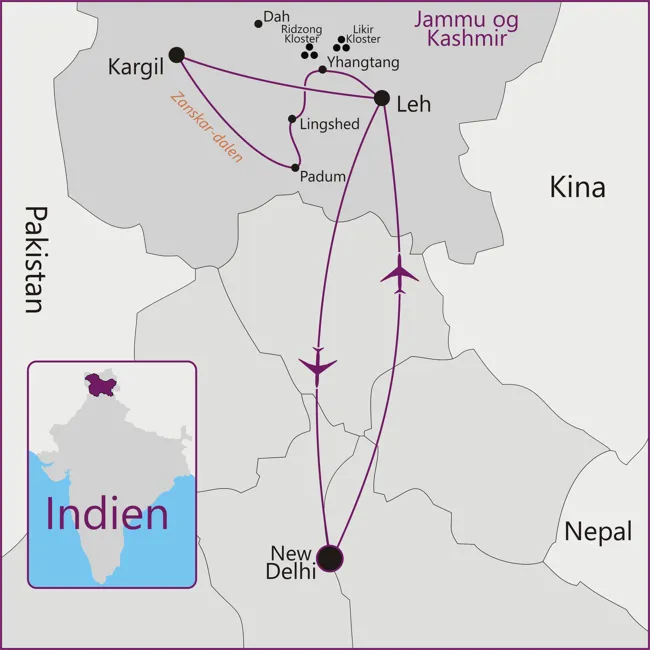 Indien - Delhi - Ladakh - Leh - Kargil - Zanskar - Leh - Delhi