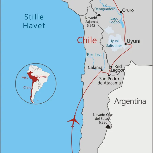 Rejse til Chile, Santiago, Valparaiso, Uyuni, La Paz, Titicaca, Cuzco, Machu Picchu og Lima