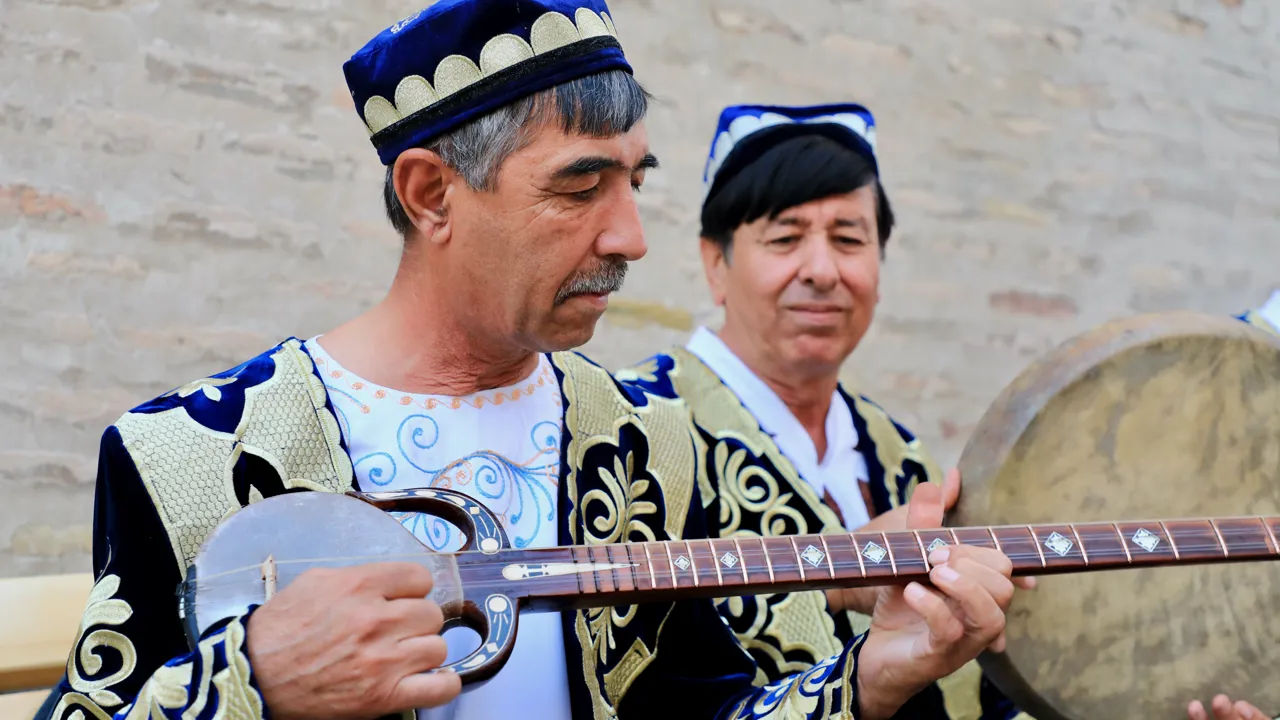 Musiker i Arken i Bukhara. Foto af Anders Stoustrup