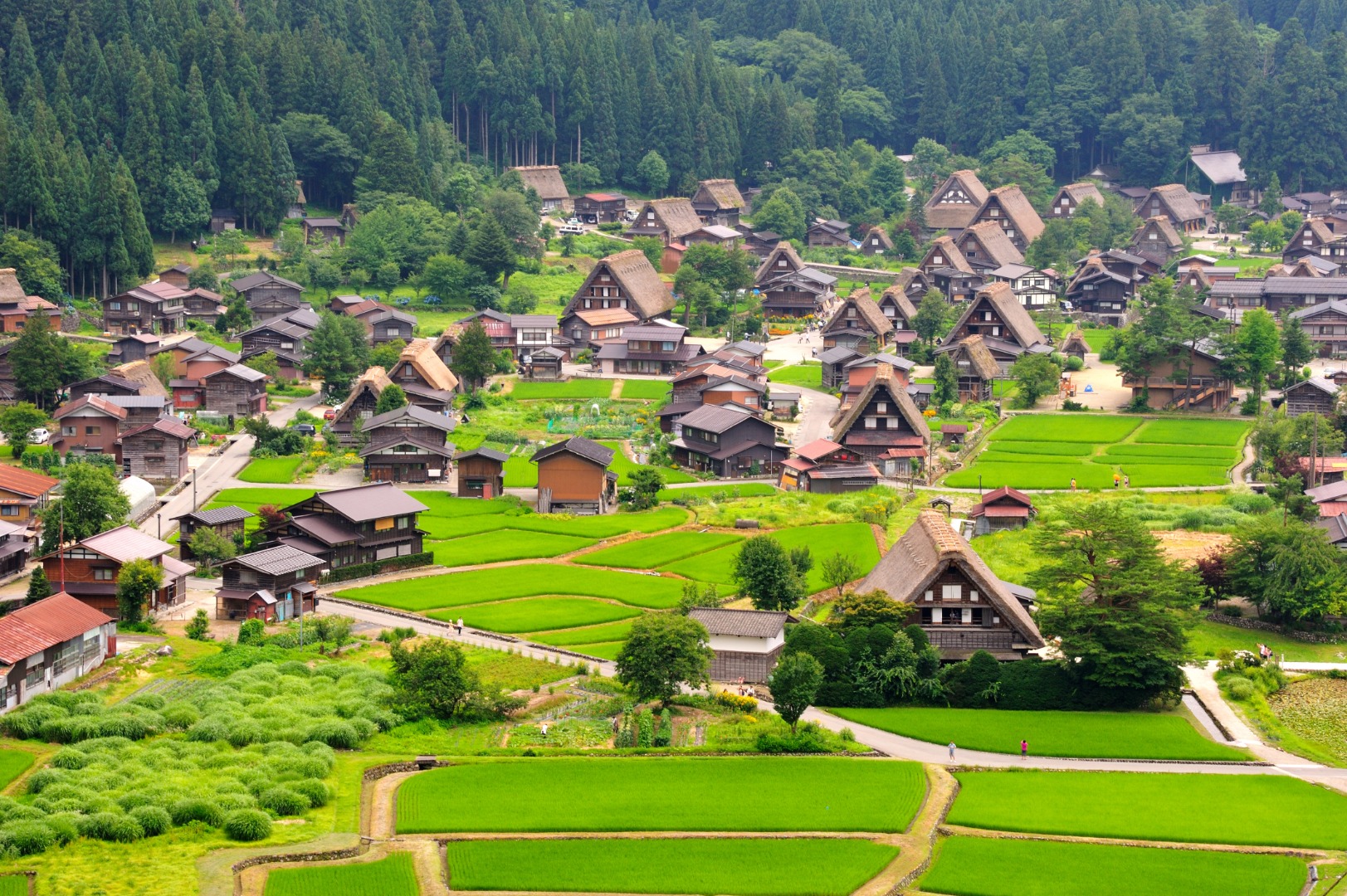 Den idylliske byggestil i Shirakawago har fået byen ind på UNESCO's verdensarvsliste. Foto Viktors Farmor