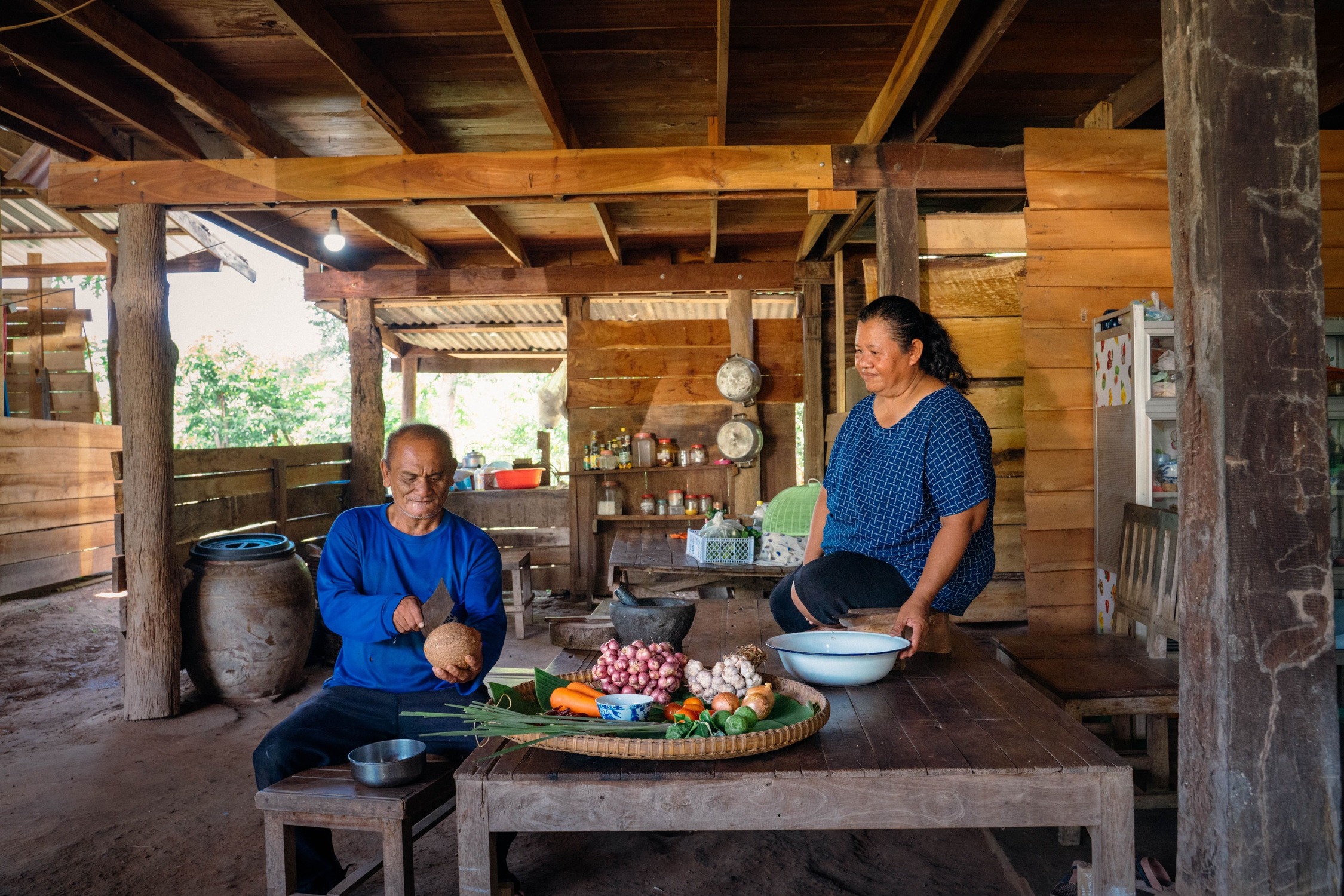 I Sukhothai bydes vi på hjemmelavet mad. Foto af Viktors Farmor