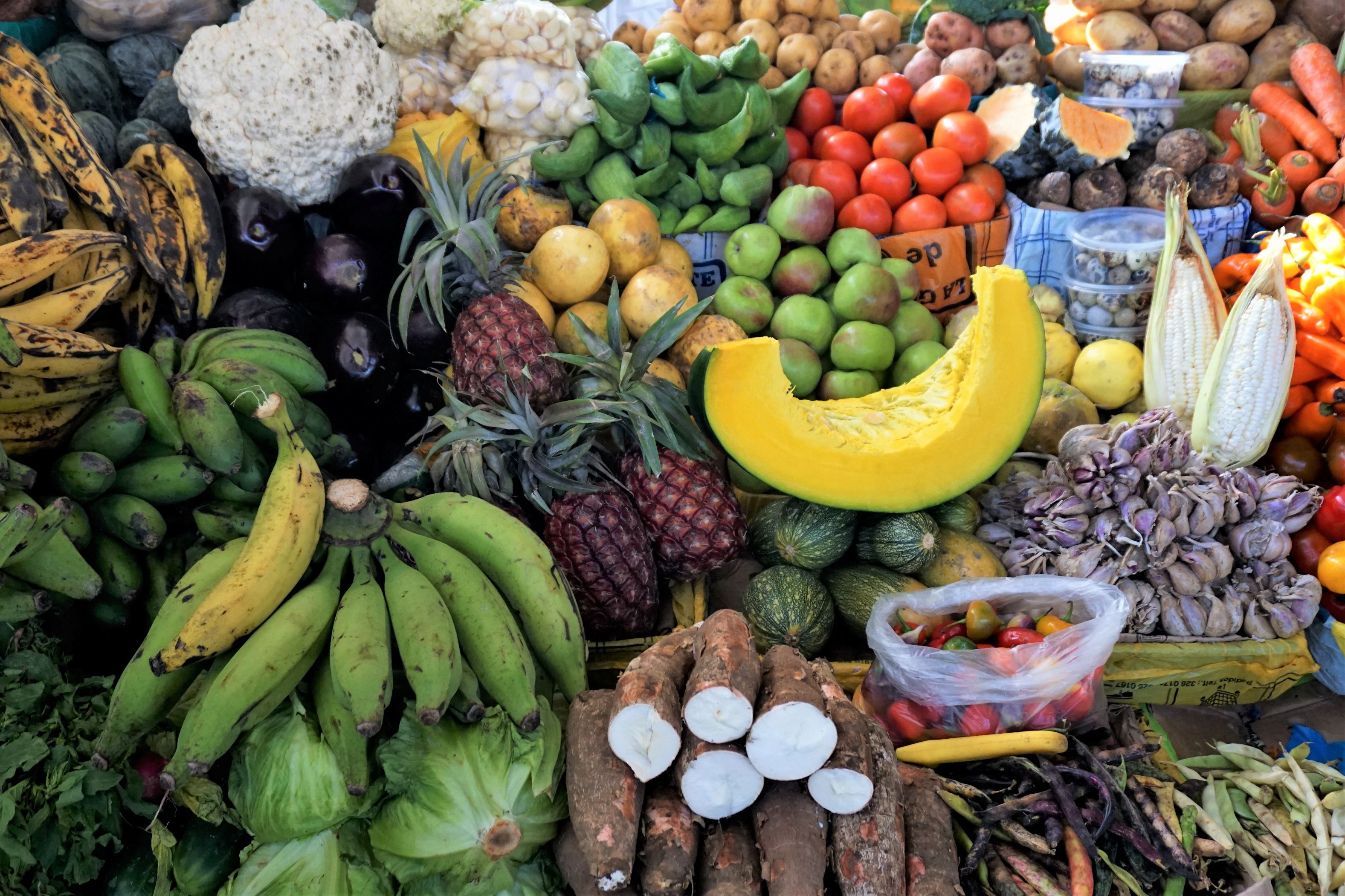 Vi har en dag på egen hånd i Cuzco, hvor man bl.a. kan tage på marked med de mange farverige frugter og grøntsager. Foto Kathrine Svejstrup