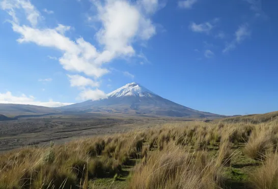 På en klar dag kan vulkanen Cotopaxi ses helt fra Quito (50 km væk). Foto Viktors Farmor
