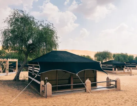 Thousand Nights Camp ligger midt i det majestætiske ørkenlandskab Wahiba Sands i Oman. Foto Viktors Farmor