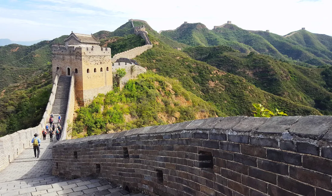 Et af de flotteste steder ved den kinesiske mur, som vi besøger på rejsen til Kina.  Foto Hanne Christensen