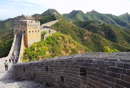 Et af de flotteste steder ved den kinesiske mur, som vi besøger på rejsen til Kina.  Foto Hanne Christensen