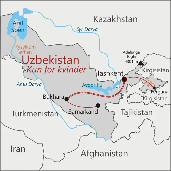 Pigetur til Uzbekistan - Tashkent - Samarkand - Bukhara