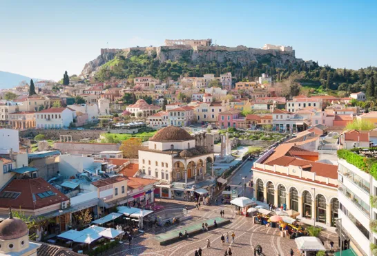 Smukke byområder i Athen og altid med Akropolis på toppen. Foto Viktors Farmor