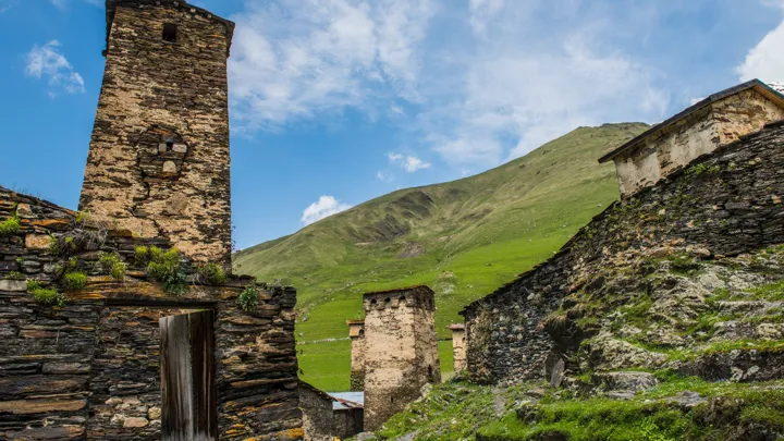 Den georgiske by Ushguli i Svaneti-regionen. Foto Karin Reif