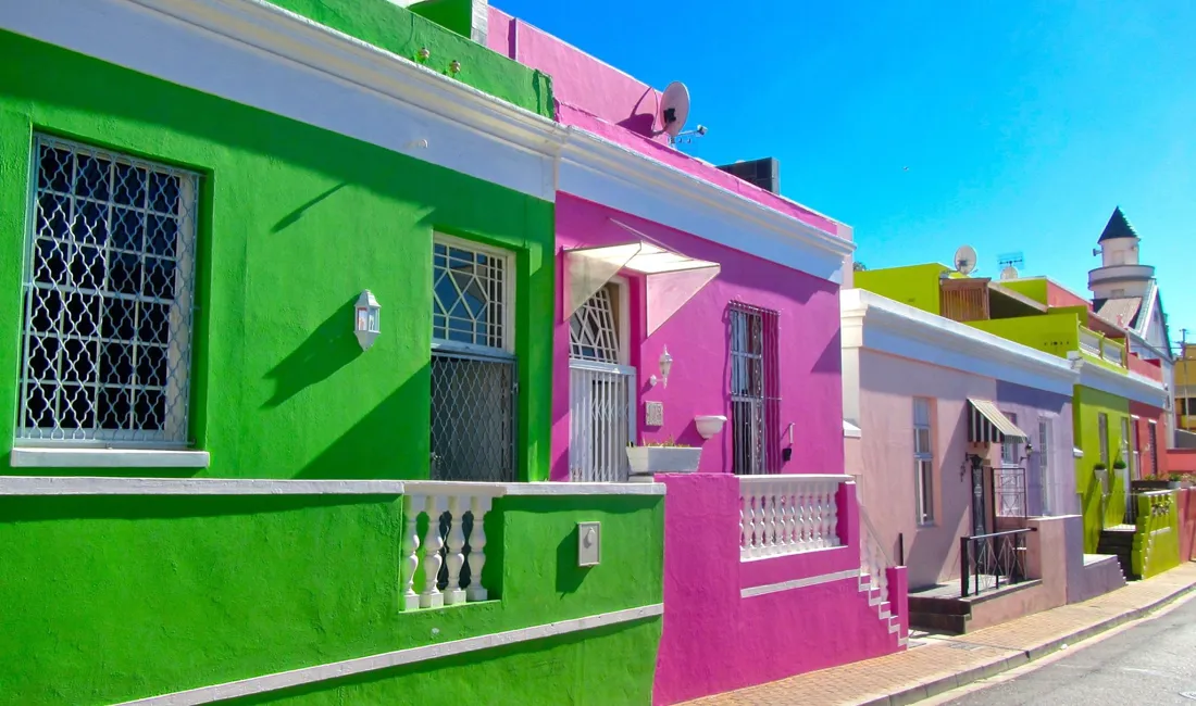 Bo Kaap kvarteret stråler med sine farver i Cape Town. Foto Marlene T. Kristensen