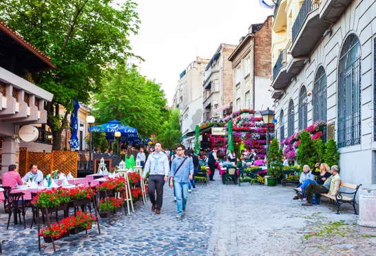 Boheme-atmosfære i Skadarlija-bydelen, som er Beograds svar på Montmatra i Paris med sin kunstneriske atmosfære. Foto Viktors Farmor