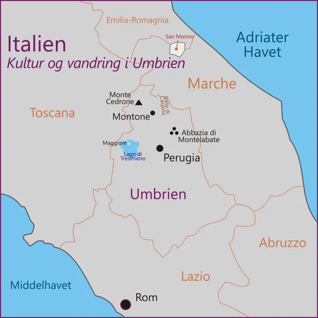 Umbrien - Rom - Montone - Perugia