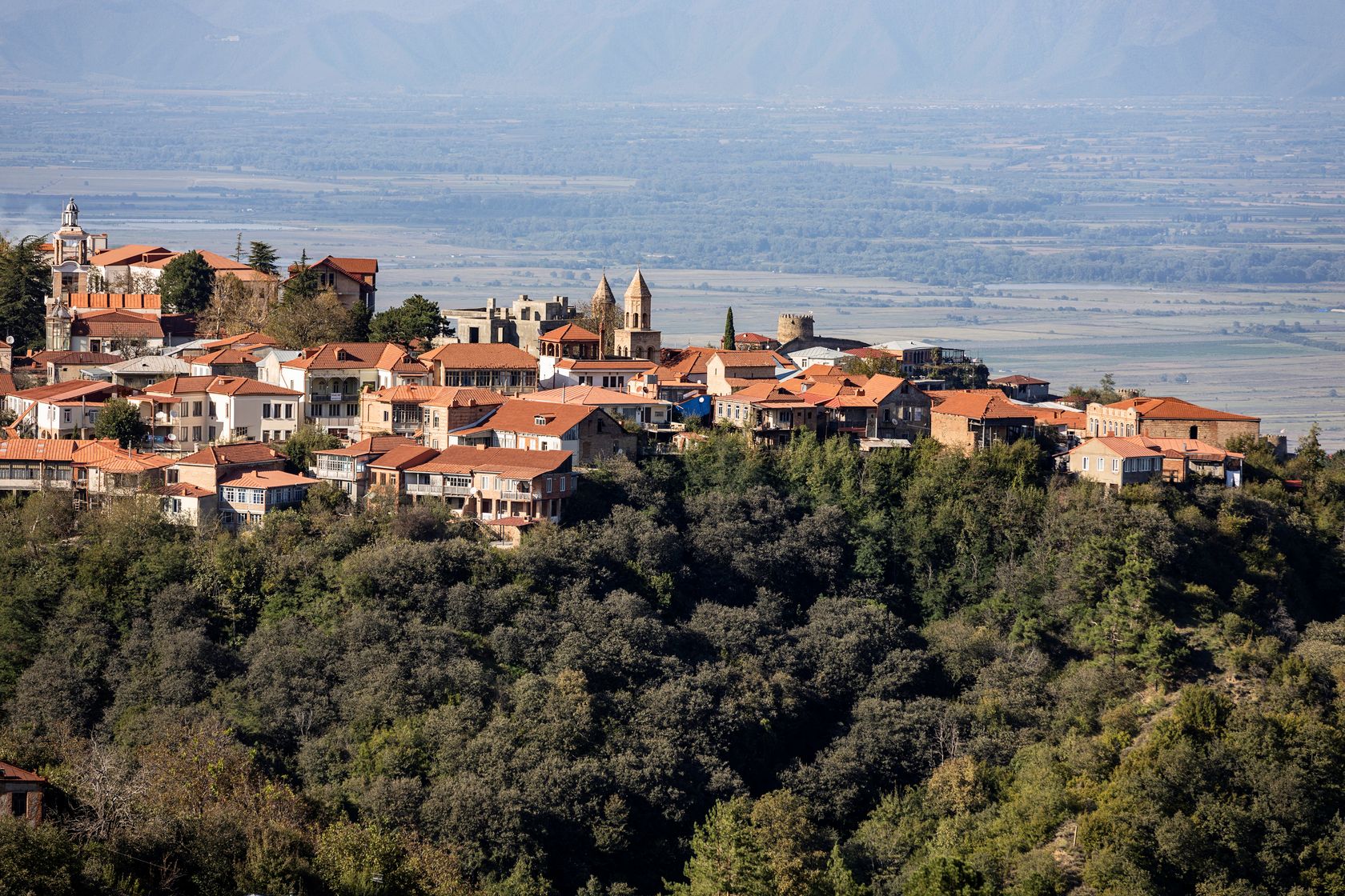 Kærlighedens by Sighnaghi omringet af smuk og grøn natur. Foto Inge Lynggaard Hansen