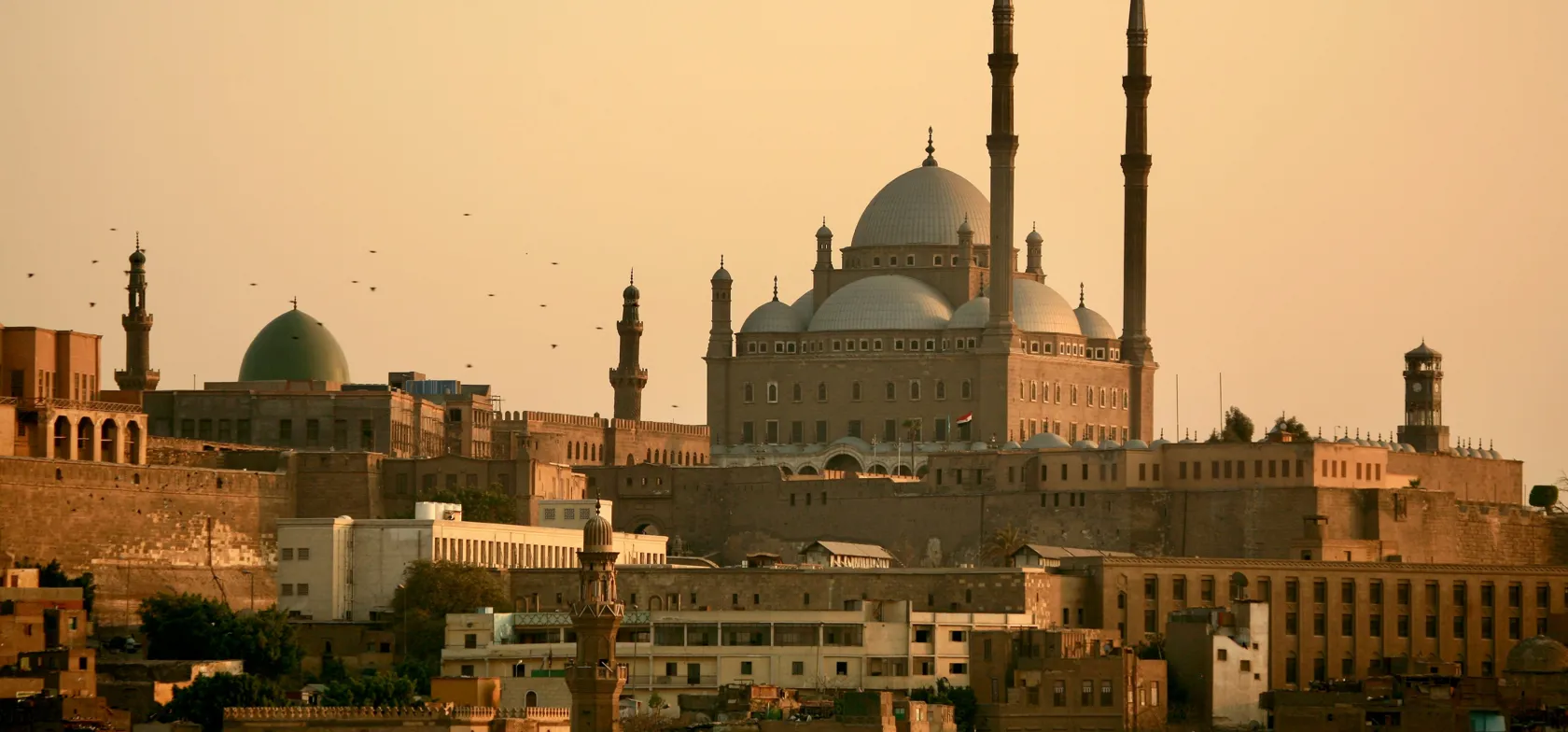 Udsigt til mohammed ali moskeen og citadellet i Kairo. Foto Viktors Farmor