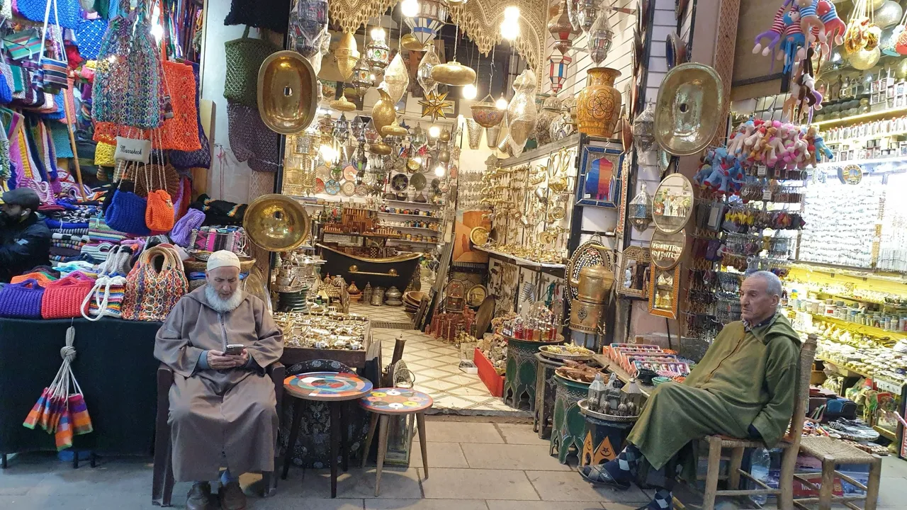 Fra souk'en i Marrakesh er det altid en farverig oplevelse.  Foto Kirsten Gynther Holm