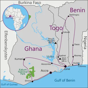 Ghana Accra Elmina Kumasi Akosombo Togo Sokode - Lome Benin Natitingou Abomey Ganvie Ouidah