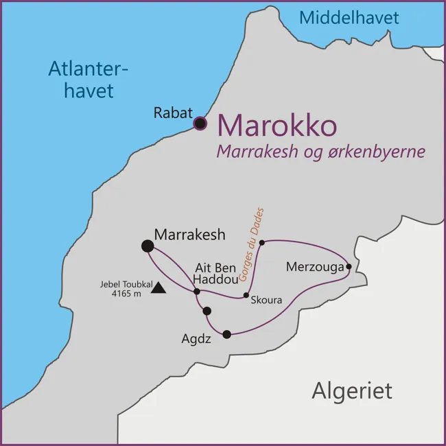 Marrakesh - Ait Ben Haddou - Skoura - Merzouga - Agdz - Ait Ben Hassou - Marakesh