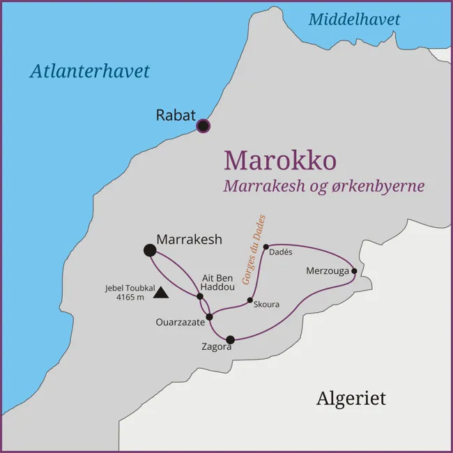 Marrakesh - Ait Ben Haddou - Ouarzazate - Skoura - Merzouga - Zagora