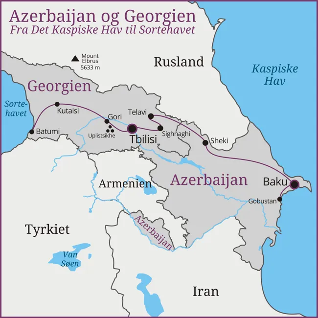 Azerbaijan og Georgien - Baku -  Sheki - Telavi - Tbilisi - Gori - Kutaisi - Batumi