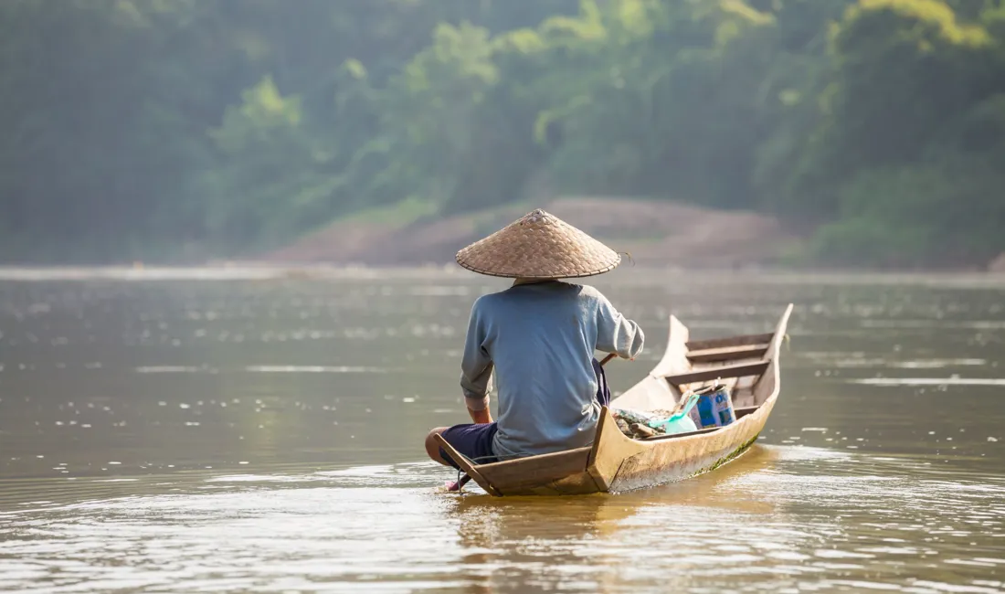 Sejlads på mekongfloden. Foto af Viktors Farmor