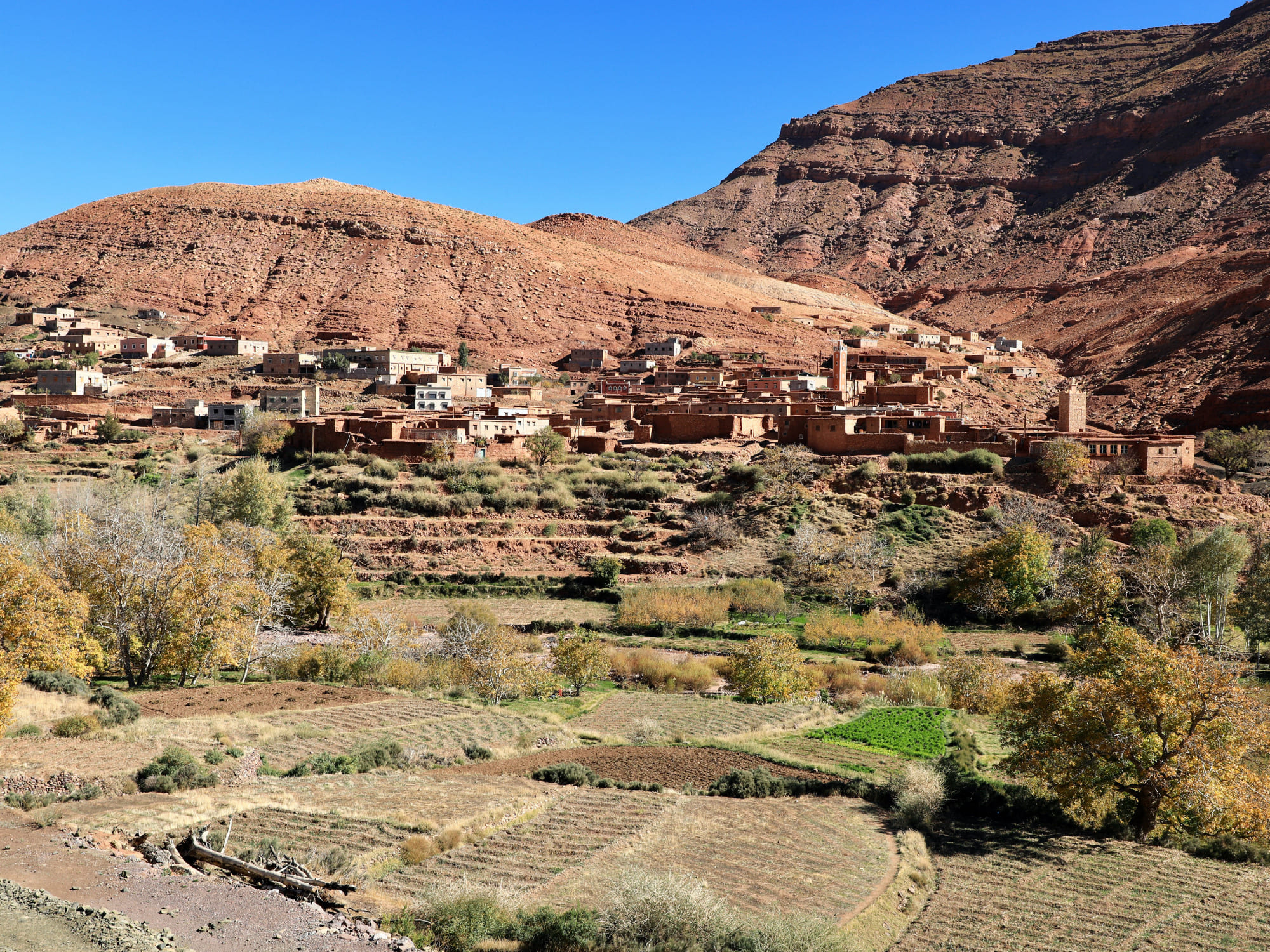 Berberlandsby i bjergene syd for Marrakesh. Foto Anders Stoustrup