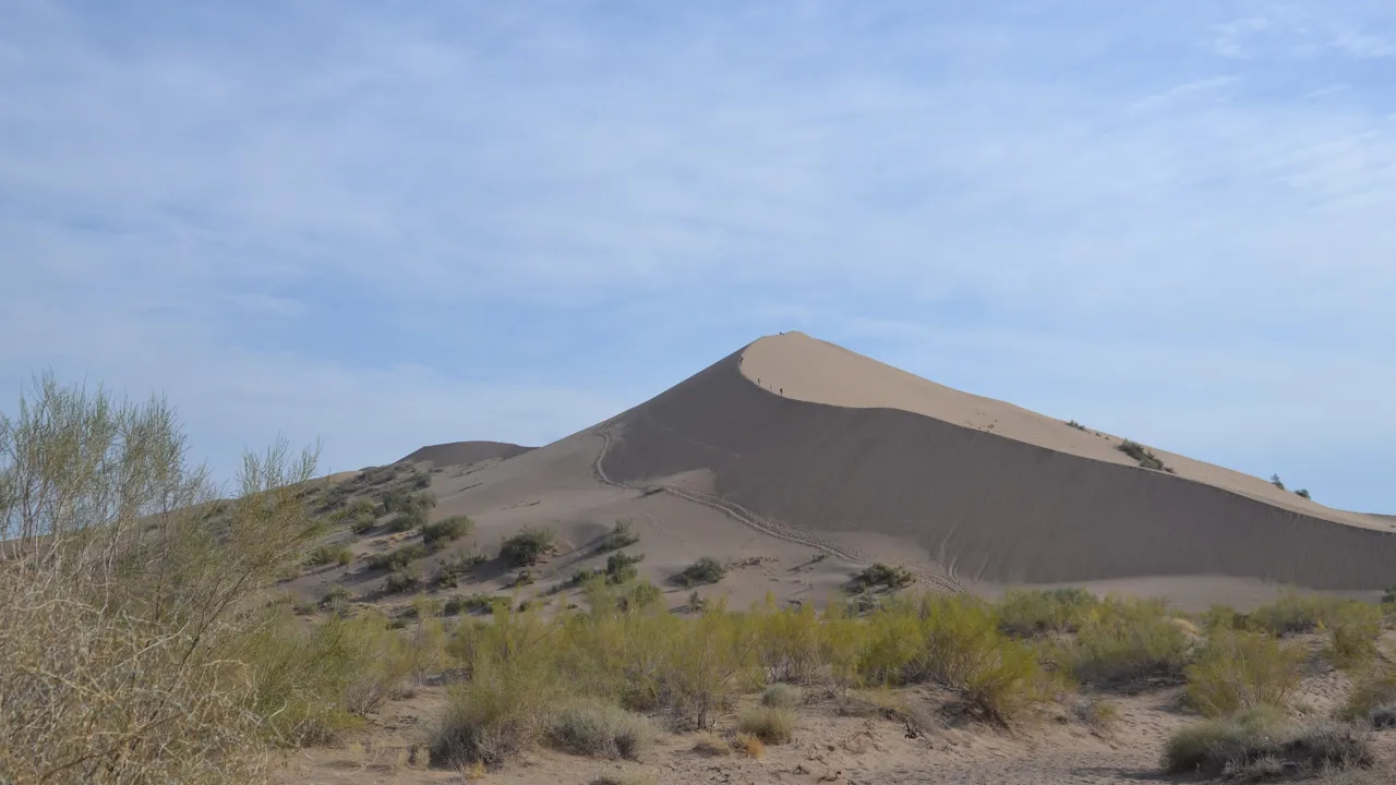 Vi besøger Altyn Emels berømte syngende sandklitter. Foto Gert Lynge Sørensen