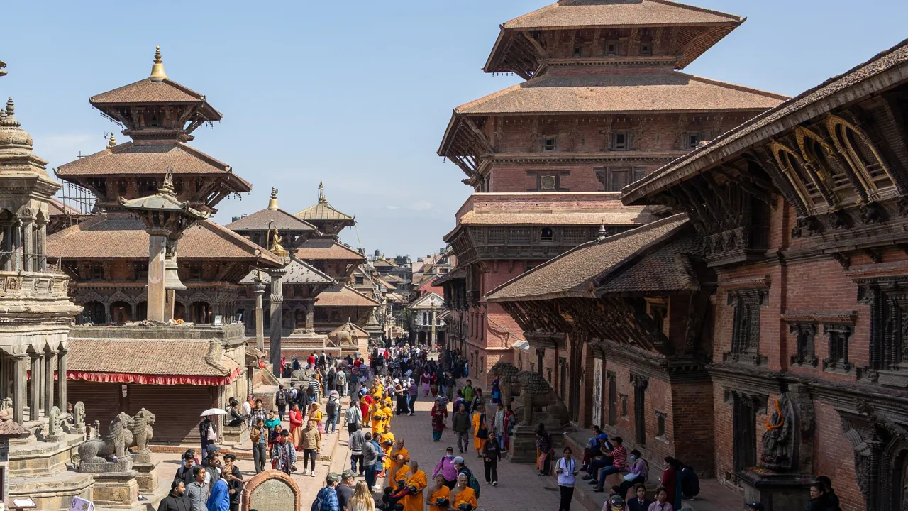 Durbar pladsen i Patan er et prægtig syn. Foto Verner Ruud Nielsen