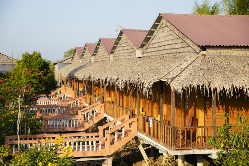 Hytte på Mekong Nature Lodge i Cai Be. Foto Mekong Lodge