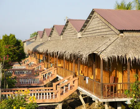 Hytte på Mekong Nature Lodge i Cai Be. Foto Mekong Lodge
