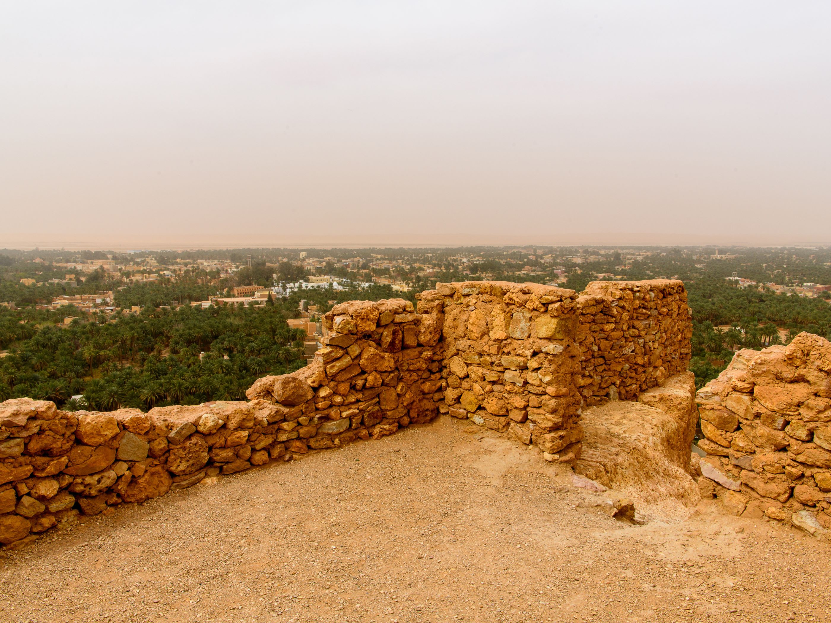 Udsigten fra El Meniaas ksar er en betagende panorama over ørkenen og palmerne. Foto Viktors Farmor