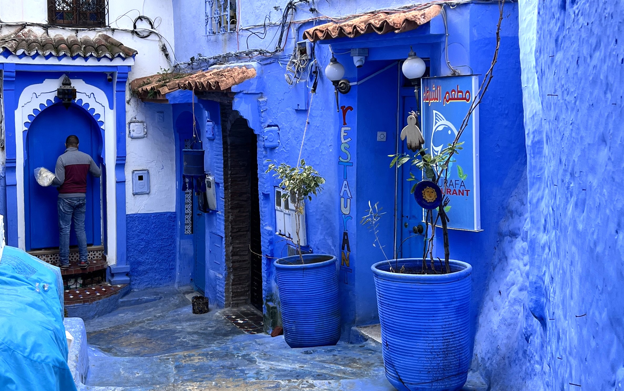 Indigo-farven ser vi overalt i den stemningsfulde by Chefchaouen. Foto Viktors Farmor
