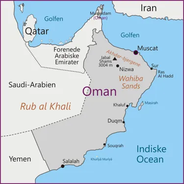 Kort over Omani Mellemøsten