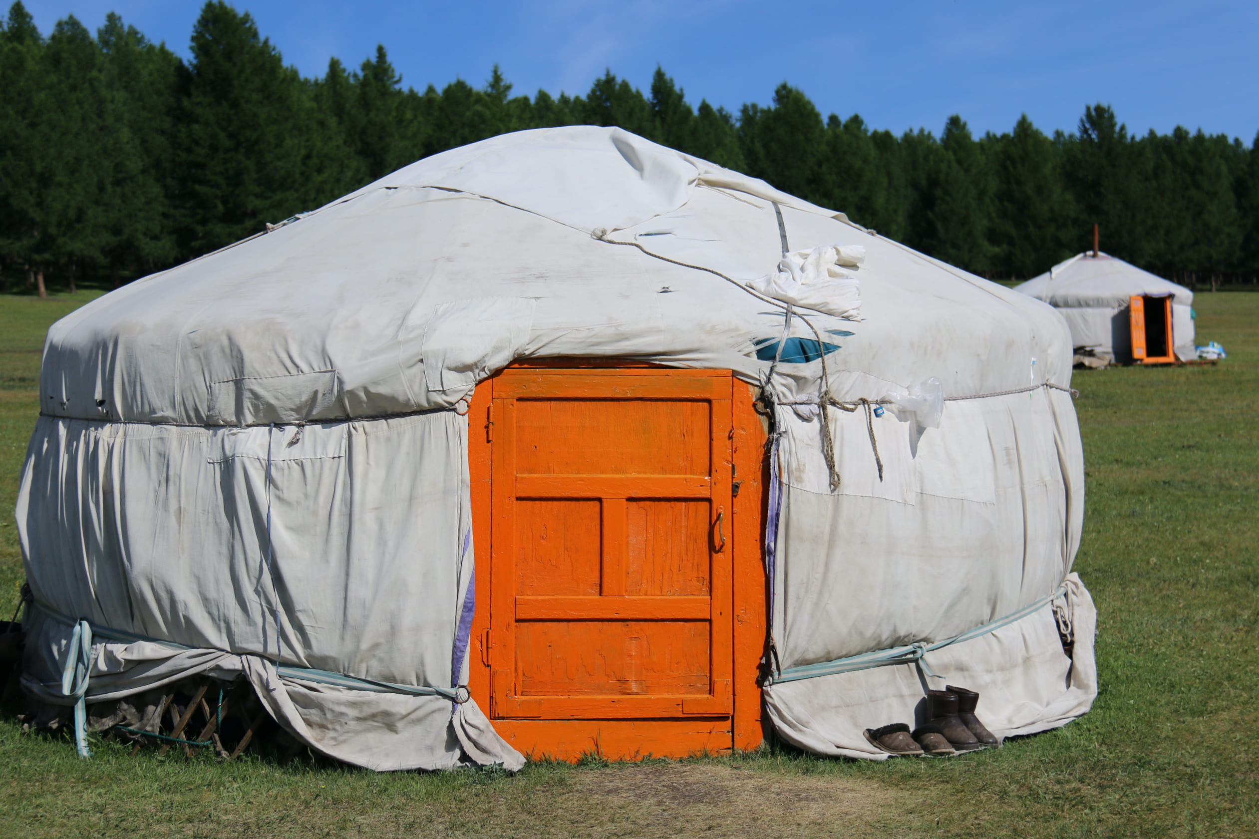 Vi bor i traditionelle ger lejre og får et lille indblik i den nomadiske kultur. Foto Anja schmidt