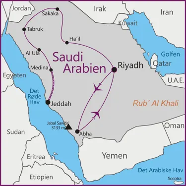 Saudi Arabien - Jeddah - Al Ula - Tabruk - Hail - Abha - Riaydh