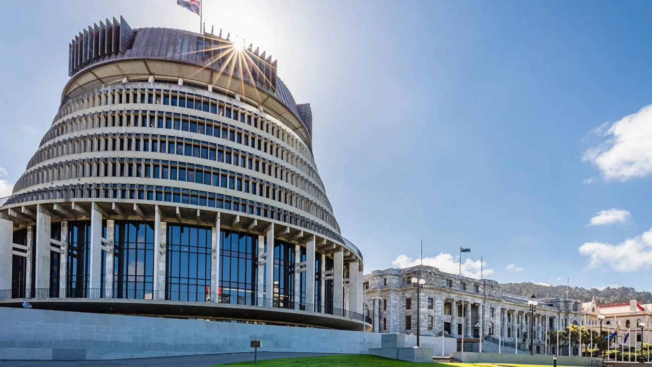 På vores rundtur i Wellington ser vi parlamentet. Foto Viktors Farmor